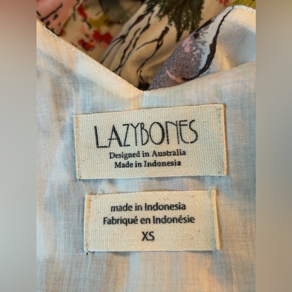 Anthropologie Lazy Bones Multicolor Cityscape Fit Flare Tiered Midi Dress Sz XS - Picture 11 of 12